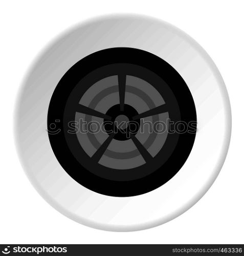 Car wheel icon in flat circle isolated vector illustration for web. Car wheel icon circle