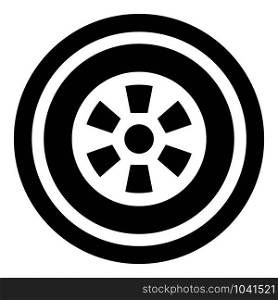 Car wheel icon. Simple illustration of car wheel vector icon for web design isolated on white background. Car wheel icon, simple style