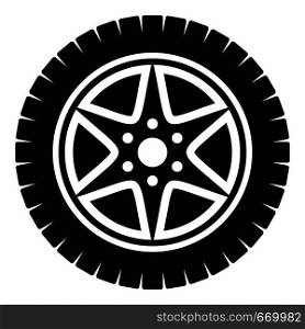 Car wheel icon. Simple illustration of car wheel vector icon for web. Car wheel icon, simple style.