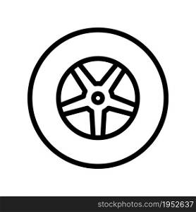 car wheel icon vector line style