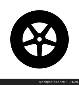 car wheel icon vector solid style