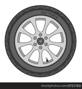 Car Wheel, vector illustration