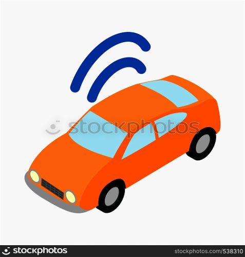 Car Wi-fi icon in isometric 3d style on a white background. Car Wi-fi icon, isometric 3d style