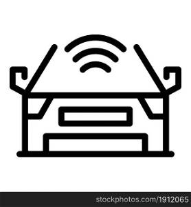 Car wifi icon outline vector. Auto signal. Remote pilot. Car wifi icon outline vector. Auto signal