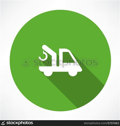 car with a crane icon Flat modern style vector illustration