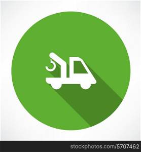 car with a crane icon Flat modern style vector illustration