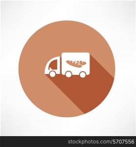 car with bread icon Flat modern style vector illustration