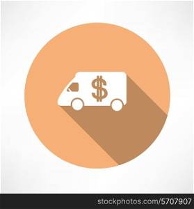 car with money icon Flat modern style vector illustration
