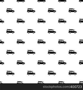 Car with surfboard pattern. Simple illustration of car with surfboard vector pattern for web. Car with surfboard pattern, simple style