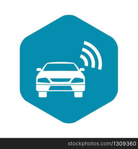 Car with wifi sign icon in simple style isolated vector illustration. Car with wifi sign icon, simple style