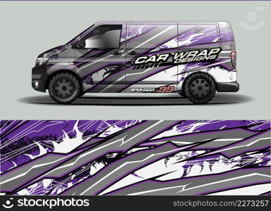 Car wrap decal design vector. abstract Graphic background kit designs for vehicle, race car, rally, livery, sport car