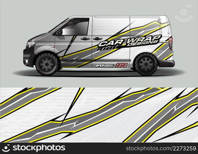 Car wrap decal design vector. abstract Graphic background kit designs for vehicle, race car, rally, livery, sport car