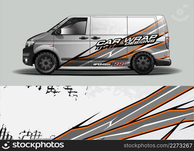 Car wrap decal design vector. abstract Graphic background kit designs for vehicle, race car, rally, livery, sport car