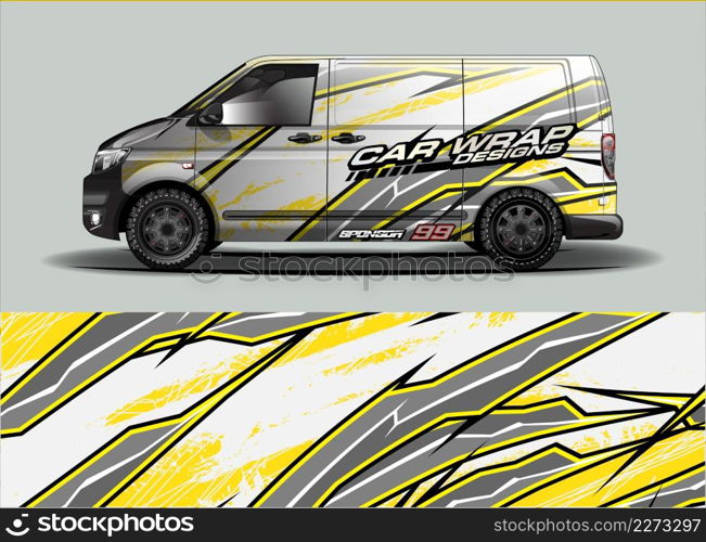 Car wrap decal design vector. abstract Graphic background kit designs for vehicle, race car, rally, livery, sport car