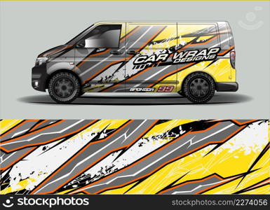 Car wrap decal design vector. abstract Graphic background kit designs for vehicle, race car, rally, livery, sport car