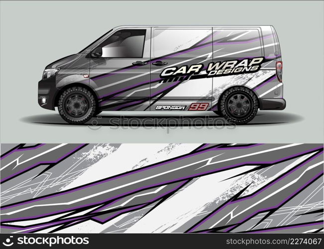 Car wrap decal design vector. abstract Graphic background kit designs for vehicle, race car, rally, livery, sport car