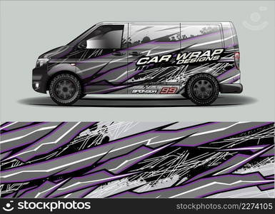 Car wrap decal design vector. abstract Graphic background kit designs for vehicle, race car, rally, livery, sport car