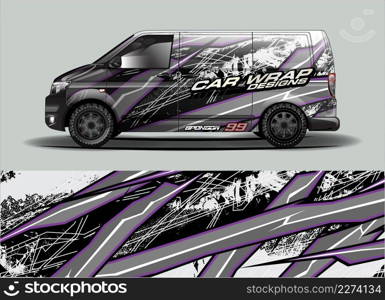 Car wrap decal design vector. abstract Graphic background kit designs for vehicle, race car, rally, livery, sport car