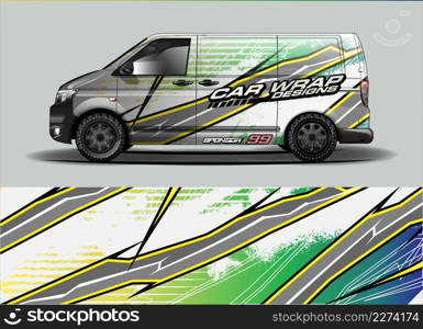 Car wrap decal design vector. abstract Graphic background kit designs for vehicle, race car, rally, livery, sport car