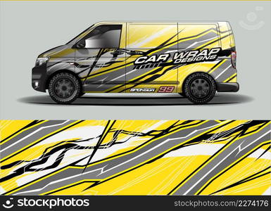 Car wrap decal design vector. abstract Graphic background kit designs for vehicle, race car, rally, livery, sport car