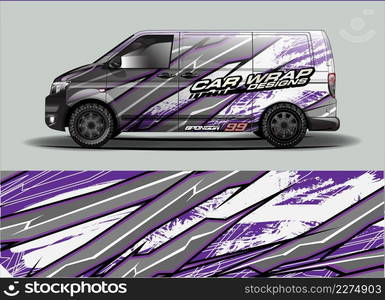 Car wrap decal design vector. abstract Graphic background kit designs for vehicle, race car, rally, livery, sport car