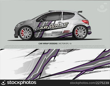 Car wrap decal design vector. abstract Graphic background kit designs for vehicle, race car, rally, livery, sport car