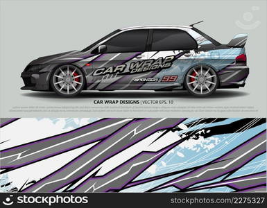 Car wrap decal design vector. abstract Graphic background kit designs for vehicle, race car, rally, livery, sport car