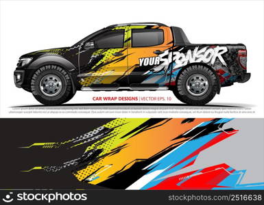 Car wrap decal design vector. abstract Graphic background kit designs for vehicle, race car, rally, livery, sport car