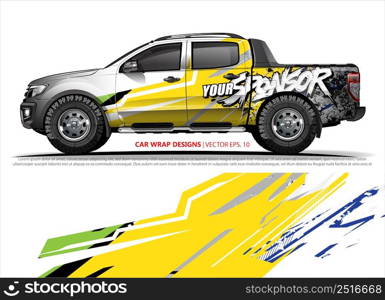 Car wrap decal design vector. abstract Graphic background kit designs for vehicle, race car, rally, livery, sport car