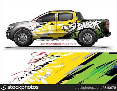 Car wrap decal design vector. abstract Graphic background kit designs for vehicle, race car, rally, livery, sport car