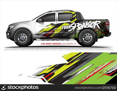 Car wrap decal design vector. abstract Graphic background kit designs for vehicle, race car, rally, livery, sport car