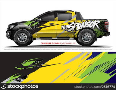 Car wrap decal design vector. abstract Graphic background kit designs for vehicle, race car, rally, livery, sport car