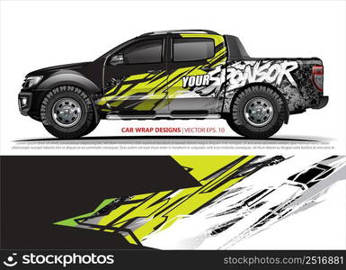 Car wrap decal design vector. abstract Graphic background kit designs for vehicle, race car, rally, livery, sport car