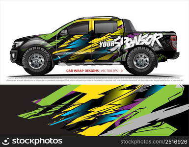 Car wrap decal design vector. abstract Graphic background kit designs for vehicle, race car, rally, livery, sport car