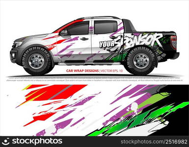 Car wrap decal design vector. abstract Graphic background kit designs for vehicle, race car, rally, livery, sport car