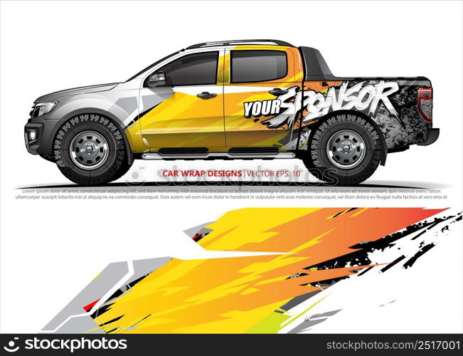 Car wrap decal design vector. abstract Graphic background kit designs for vehicle, race car, rally, livery, sport car