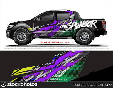 Car wrap decal design vector. abstract Graphic background kit designs for vehicle, race car, rally, livery, sport car