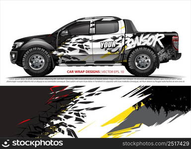 Car wrap decal design vector. abstract Graphic background kit designs for vehicle, race car, rally, livery, sport car