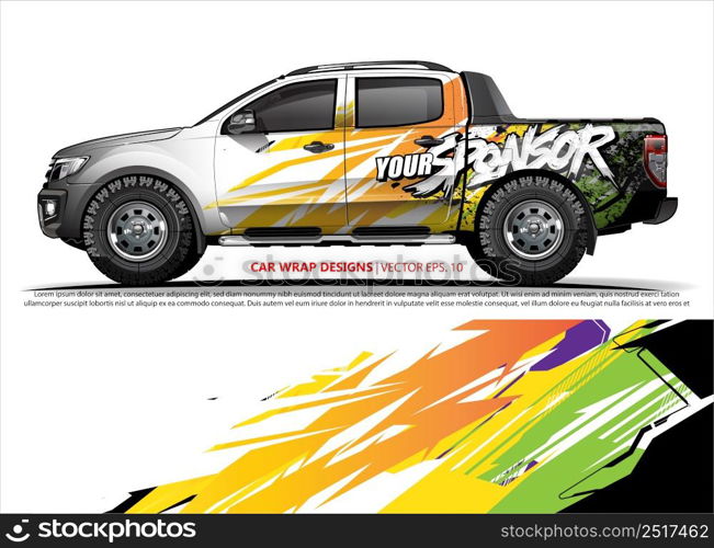 Car wrap decal design vector. abstract Graphic background kit designs for vehicle, race car, rally, livery, sport car