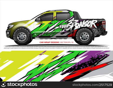 Car wrap decal design vector. abstract Graphic background kit designs for vehicle, race car, rally, livery, sport car