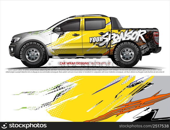 Car wrap decal design vector. abstract Graphic background kit designs for vehicle, race car, rally, livery, sport car