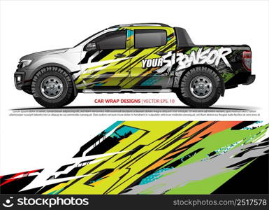 Car wrap decal design vector. abstract Graphic background kit designs for vehicle, race car, rally, livery, sport car