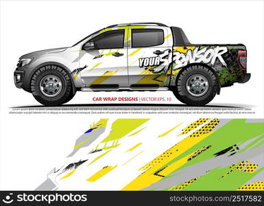 Car wrap decal design vector. abstract Graphic background kit designs for vehicle, race car, rally, livery, sport car