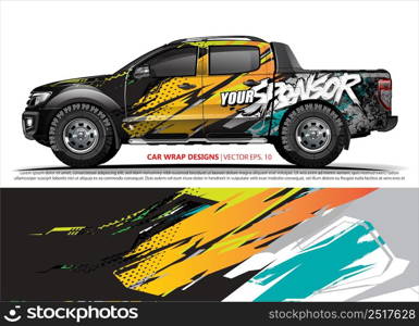 Car wrap decal design vector. abstract Graphic background kit designs for vehicle, race car, rally, livery, sport car