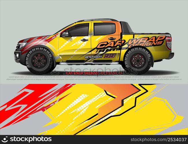 Car wrap decal design vector. abstract Graphic background kit designs for vehicle, race car, rally, livery, sport car