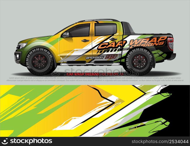 Car wrap decal design vector. abstract Graphic background kit designs for vehicle, race car, rally, livery, sport car