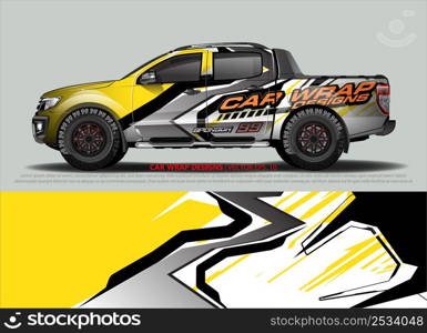 Car wrap decal design vector. abstract Graphic background kit designs for vehicle, race car, rally, livery, sport car