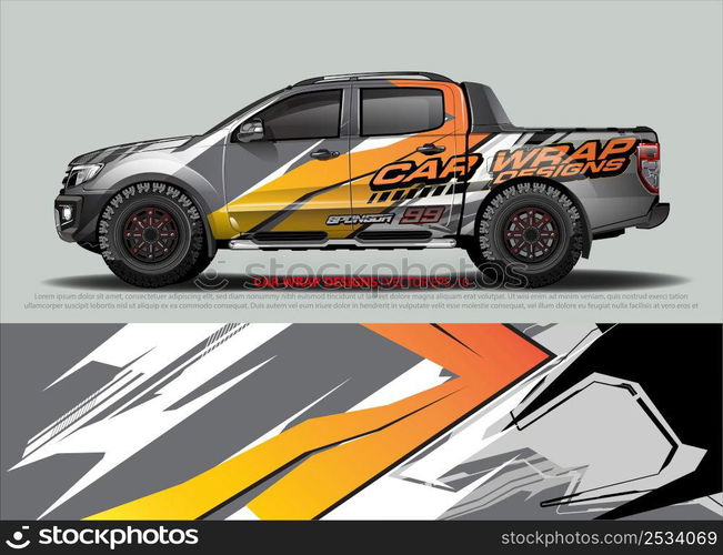 Car wrap decal design vector. abstract Graphic background kit designs for vehicle, race car, rally, livery, sport car