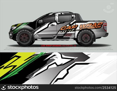 Car wrap decal design vector. abstract Graphic background kit designs for vehicle, race car, rally, livery, sport car