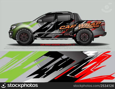 Car wrap decal design vector. abstract Graphic background kit designs for vehicle, race car, rally, livery, sport car